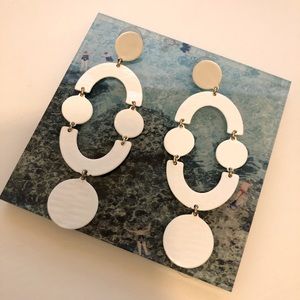 J.Crew White Metal Chandelier Earrings